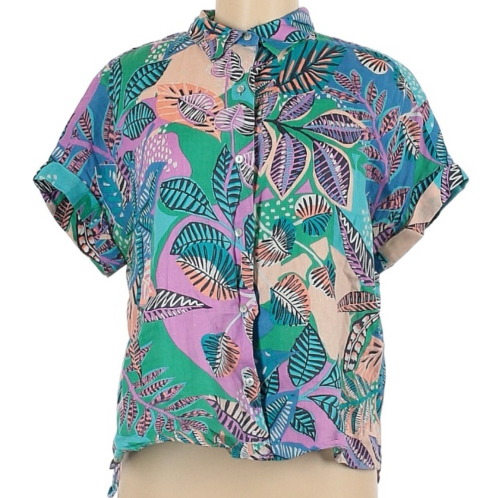 Floral linen shirt
